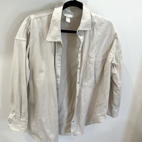 Oversized bone beige jean jacket from H&M - Picture 1 of 3